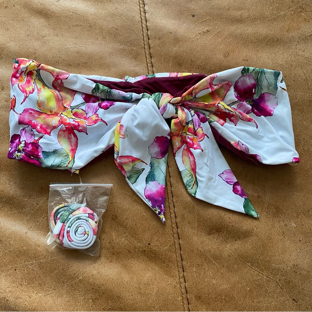 PilyQ floral bandeau bikini top